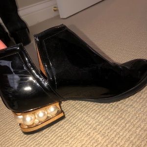 Jeffrey Campbell patten leather booties